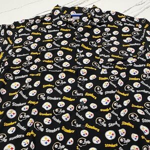 Reebok Pittsburgh Steelers Logo Button Up Casual Shirt